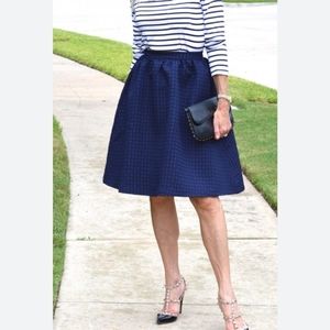 Elegant Navy Blue A-Line Skirt